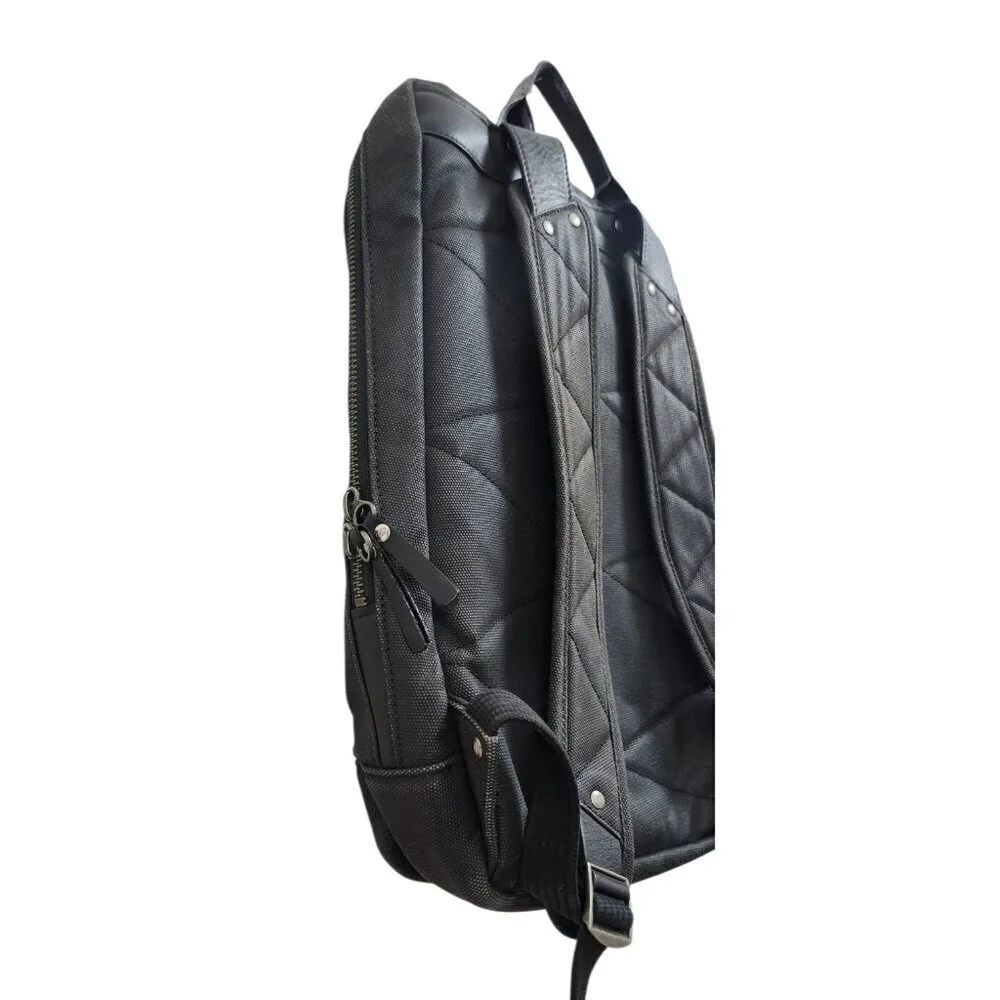 Timbuk2 Authority Laptop Backpack Deluxe Black Leather Vinyl